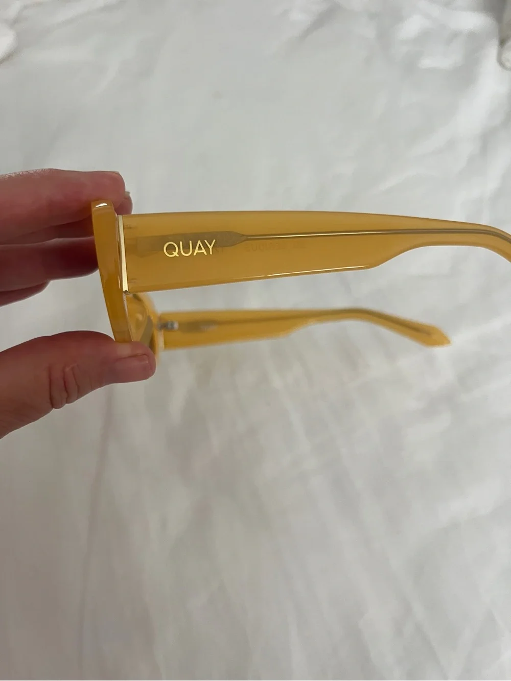 Quay Australia Yellow Oval-Rectangle Sunglasses with Gradient Lenses